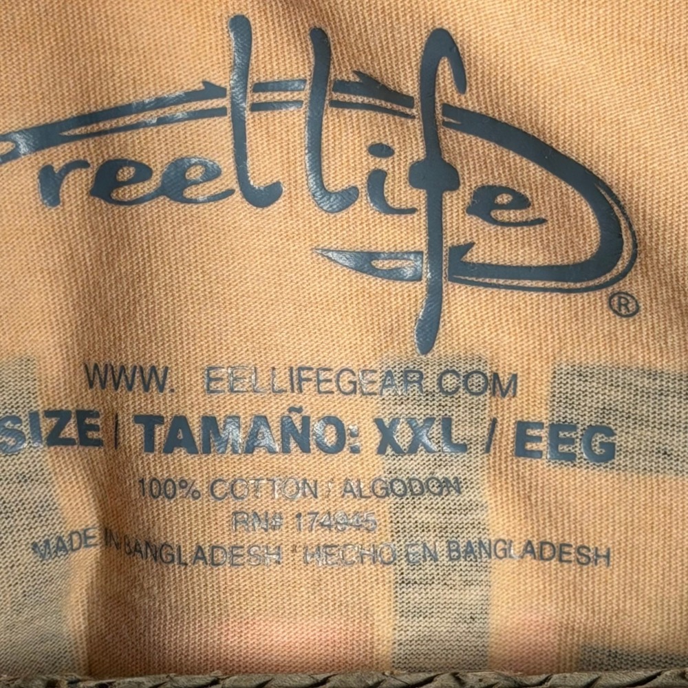 Reel Life Graphic T Shirt Peach Pastel Fishing Outdoor Mens XXL - Picture 4 of 9